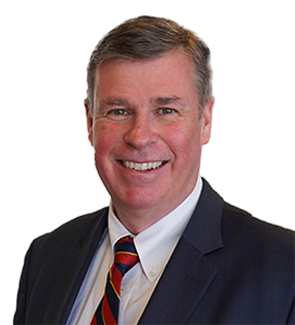 David ONeil, a middle-aged man in a suit, white shirt, and striped tie, smiles at the camera against a plain background.